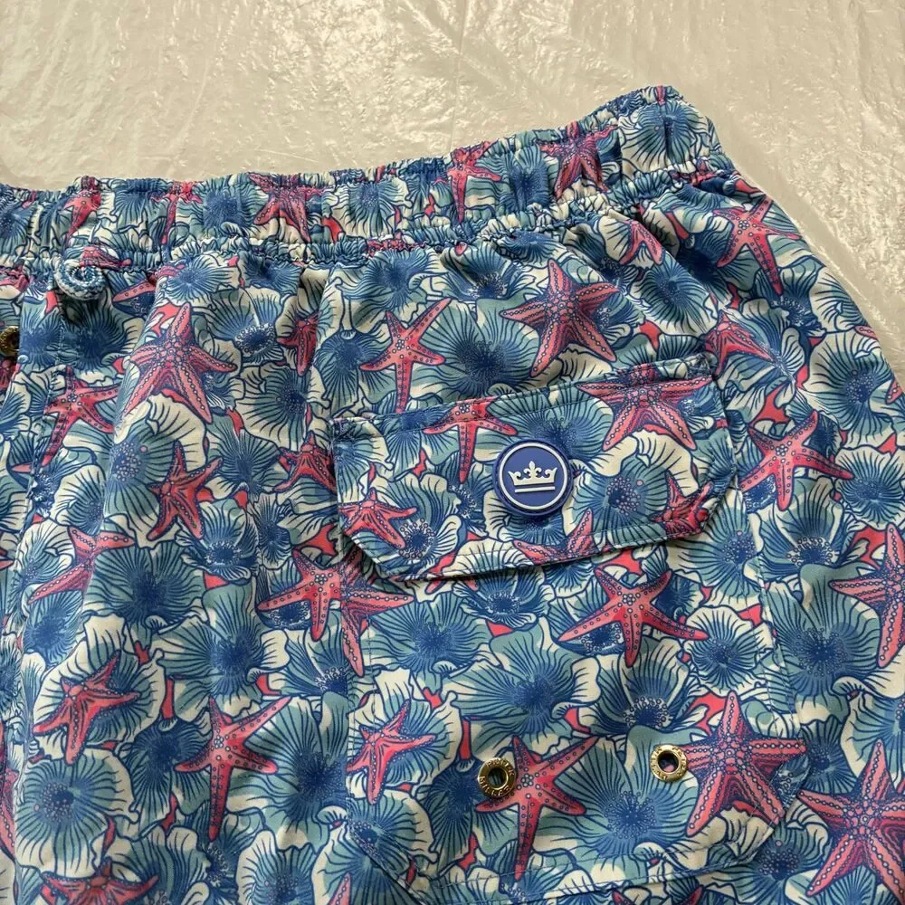 Peter Millar Swim Trunks Mens XL Lined Shorts Seaside Collection Starfish Floral